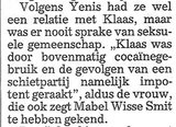 Beeldvergroting: (Ex-geliefde Klaas Bruinsma, vandaag in De Telegraaf)