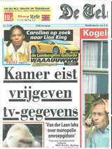 Beeldvergroting: (De Telegraaf, vandaag, voorpagina)