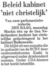 Beeldvergroting: \'...achterhaalde godsdienst...\' (De Telegraaf, vandaag)