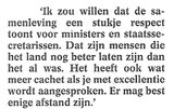 Beeldvergroting: Staatssecretaris van Defensie C. van der Knaap, vandaag in de Volkskrant)