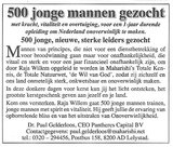 Beeldvergroting: (Krantenadvertentie)