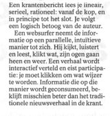 Beeldvergroting: (Uit: Digitale berichten, de Volkskrant, pagina 11)